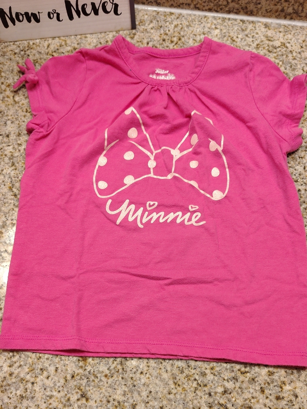 Disney Pink Minnie Bow Graphic Short Sleeve Tee